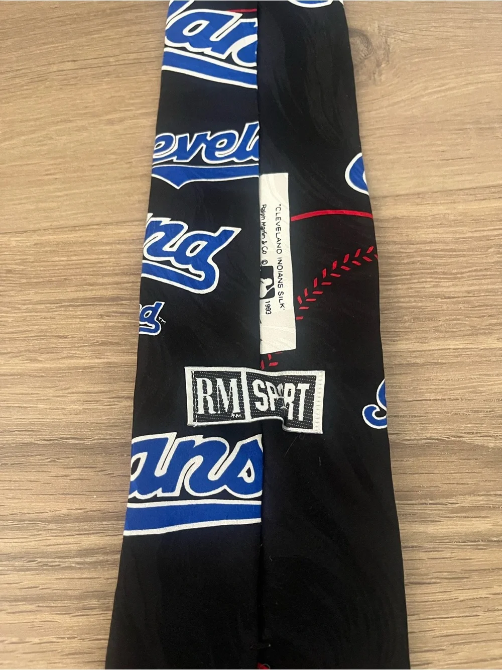 Ralph Marlin Cleveland-Themed Navy & Red Baseball Pattern Ties